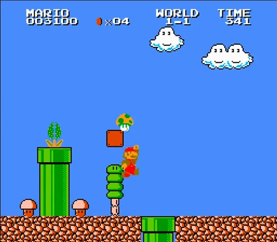 Mario Bros screenshot of Mario getting a 1Up