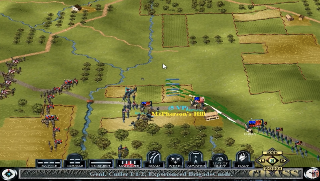 Screenshot of gameplay from Sid Meier's Gettysburg