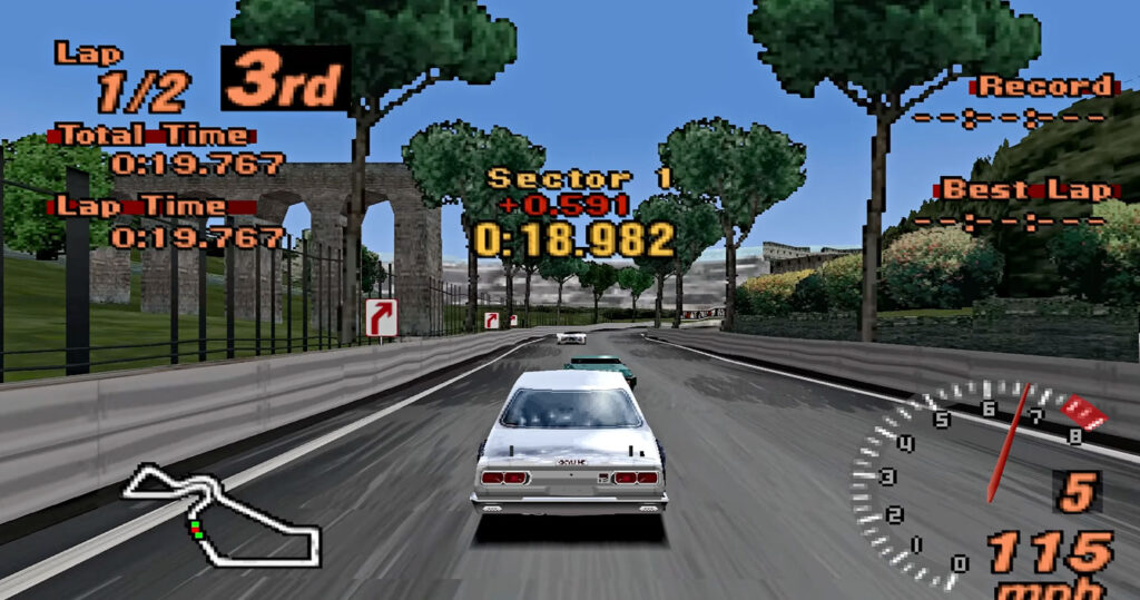 Screenshot of gameplay from Gran Turismo II