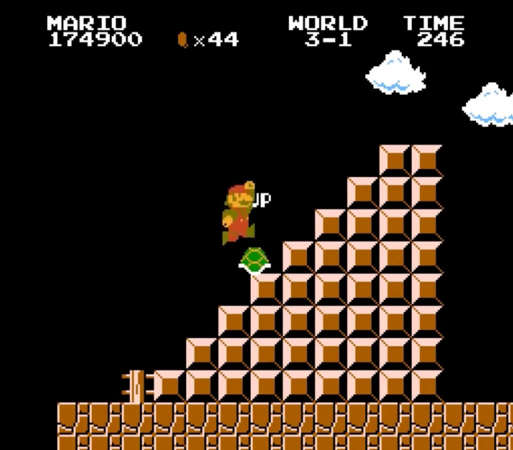 Mario Bros unlimited 1Up trick in world 3-1