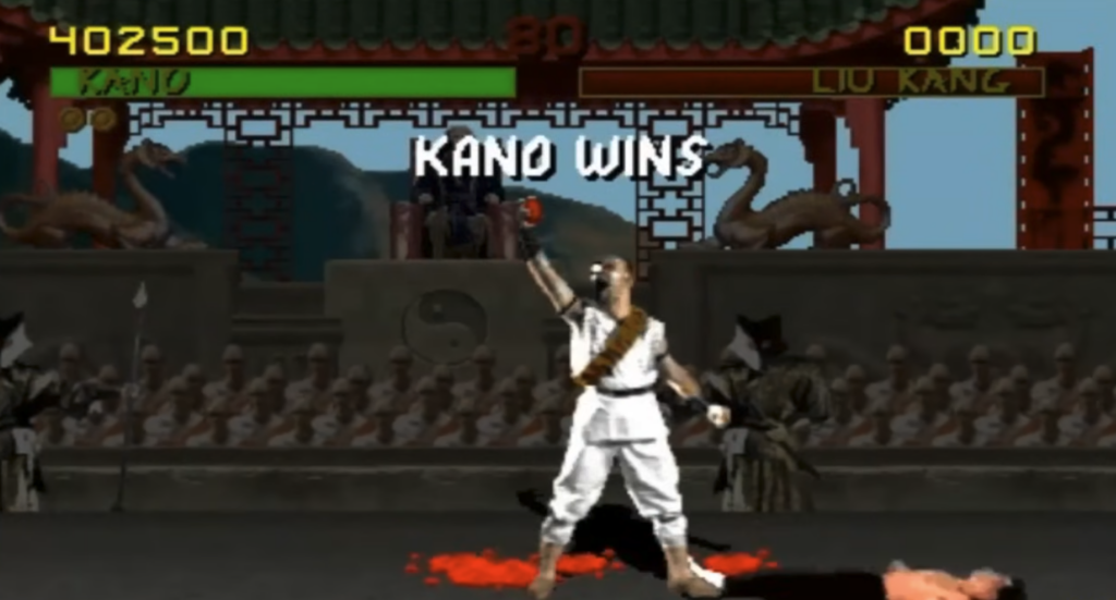 Kano's finishing move in Mortal Kombat II 