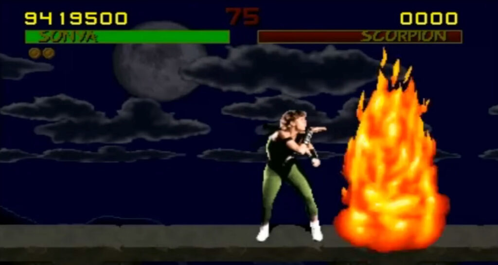 Sonya's finishing move in Mortal Kombat II