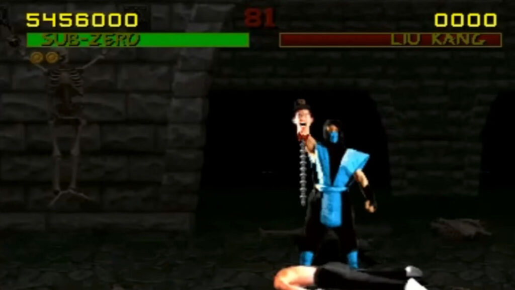 SubZero doing his finishing move in Mortal Kombat II