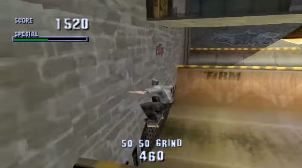 Screenshot of gameplay from Tony Hawk's Pro Skater