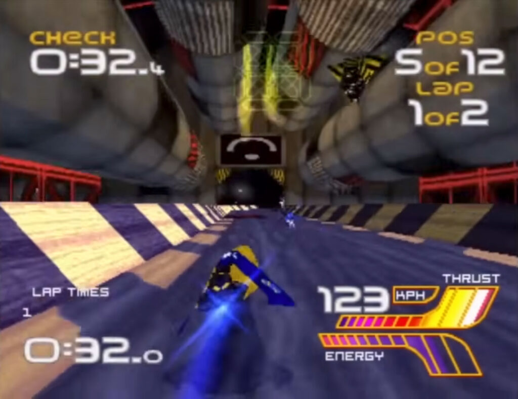 Screenshot of gameplay from Wipeout XL