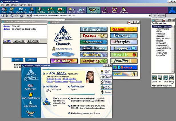 2007 screenshot of AOL