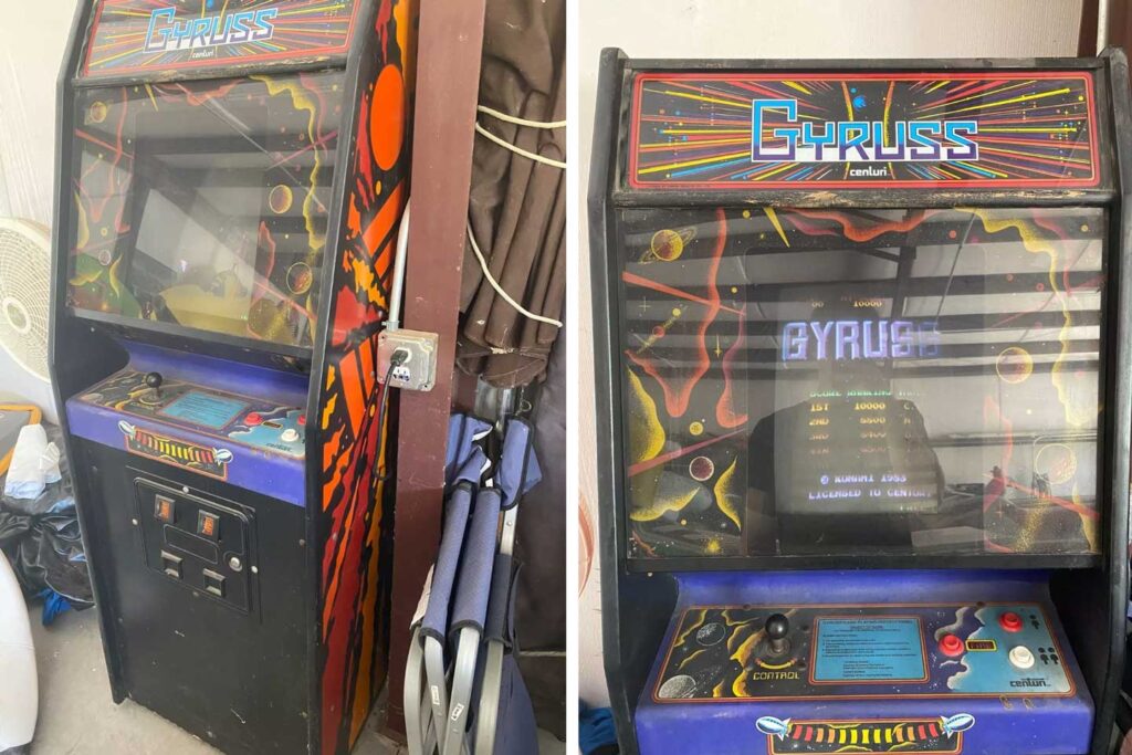 Vintage Gyruss arcade cabinet that's for sale on ebay