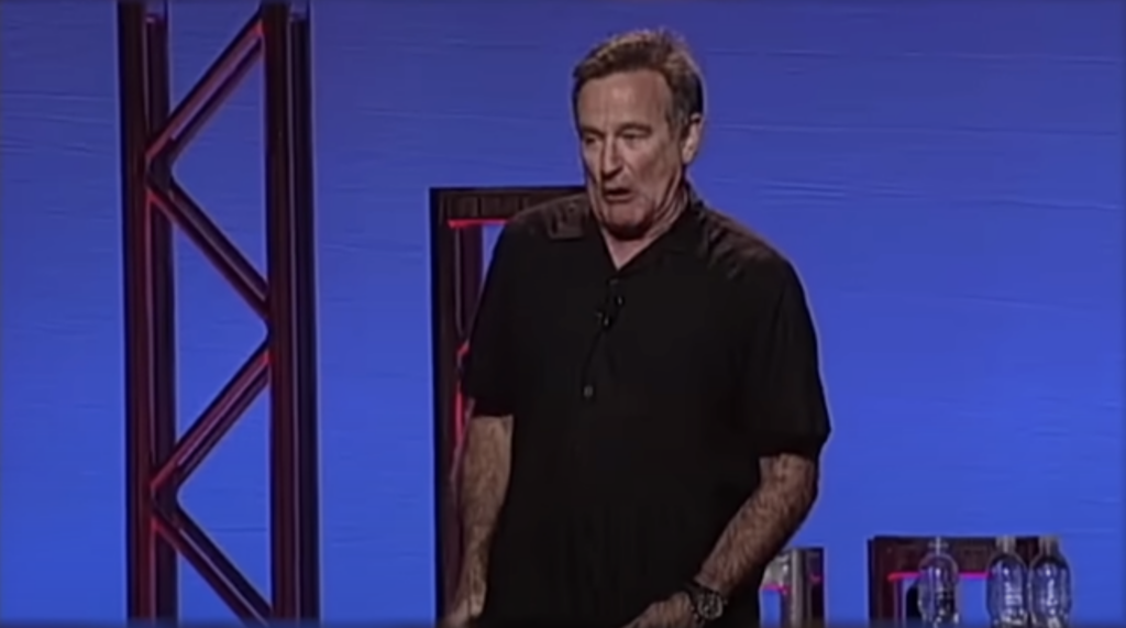 Robin Williams telling a joke