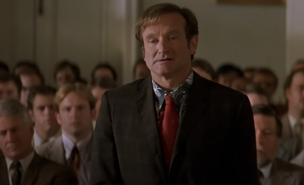 Robin Williams in a suit