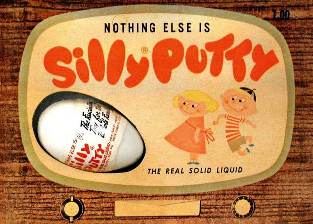 Original packaging for Silly Putty