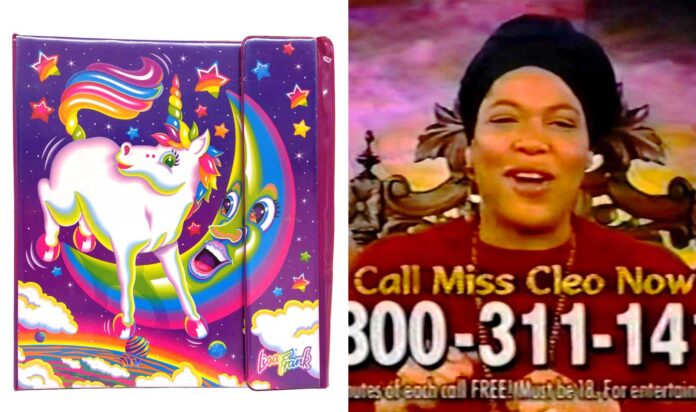 90s Lisa Frank Trapper keeper and Miss Cleo