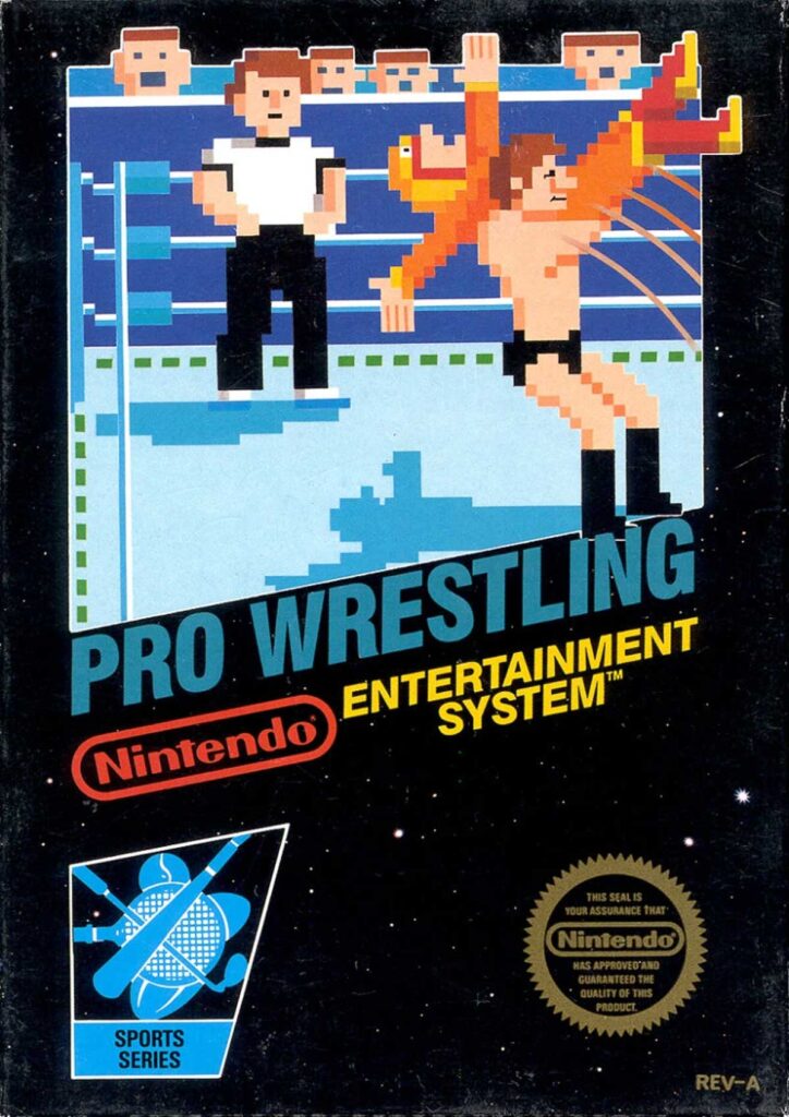 Original box art for the NES game Pro Wrestling