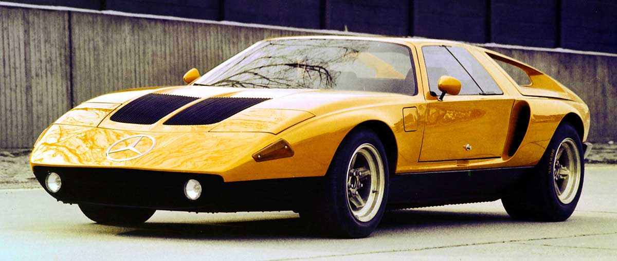 Gold Mercedes-Benz C111 (1970) concept car