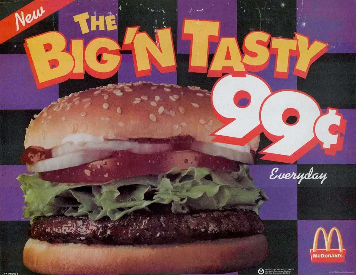 Original McDonald's advertisement for the 99 cent Big N Tasty