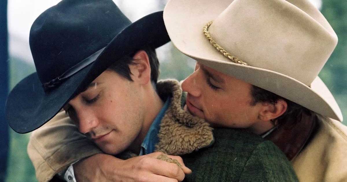 Heath Ledger and Jake Gyllenhaal in a famous shot from Brokeback Mountain