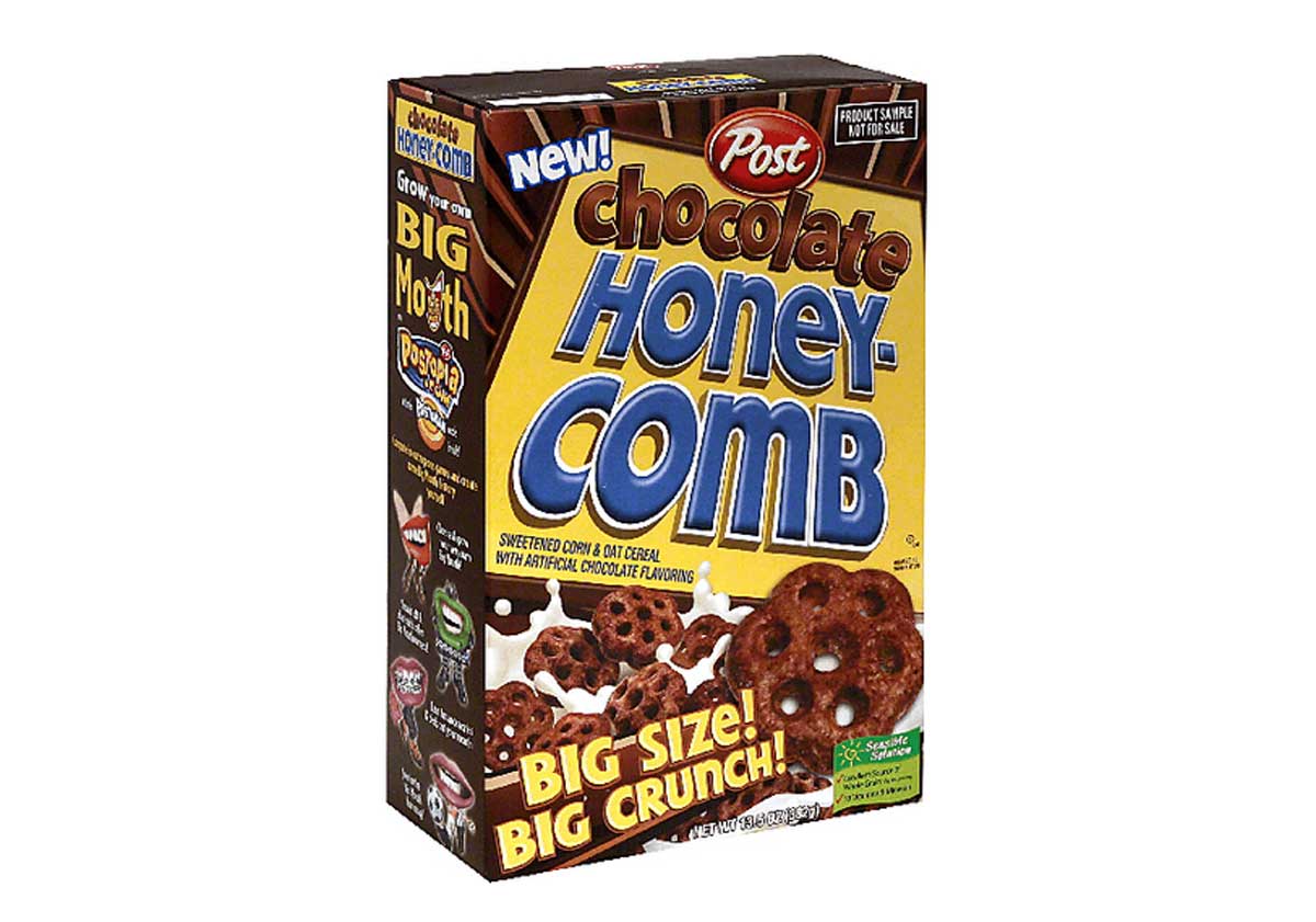 Big Size Big Crunch box of Chcolate Honey Comb cereal from Post