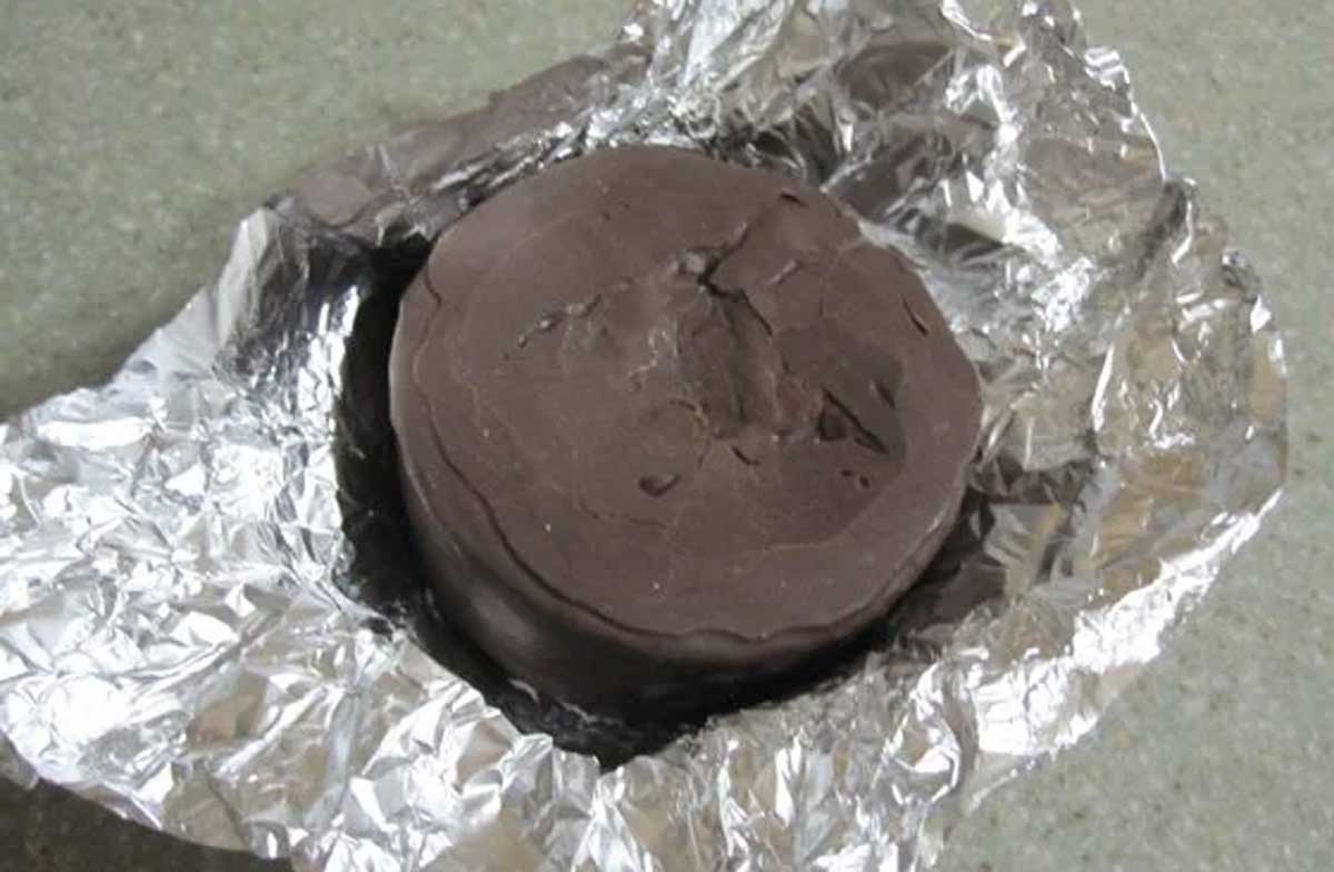 Foil wrapped Hostess Ding Dong 