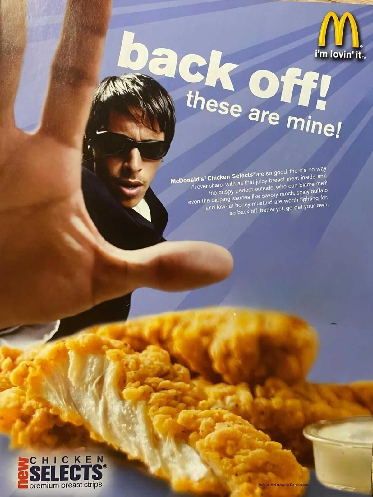 Original advertisement for the McDonald's Chicken Selects