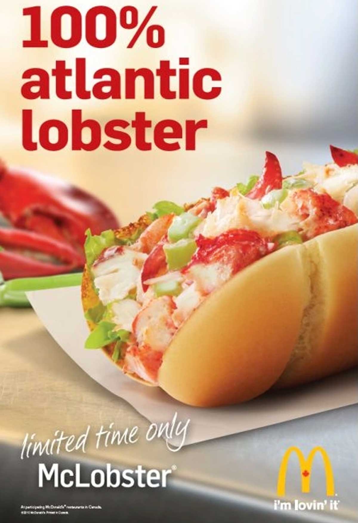 Advertisement for the McDonald's McLobster