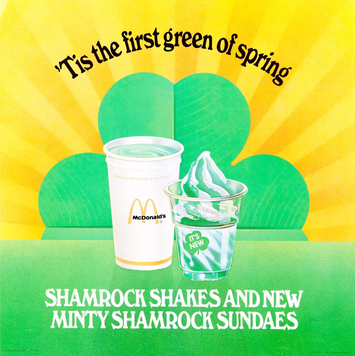 Original Advertisement for the Shamrock Sundaes